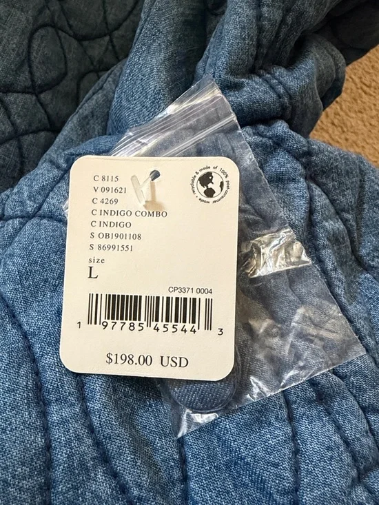 Free People Quinn Quilted Cotton Denim Floral Jacket NEW - Picture 4 of 4